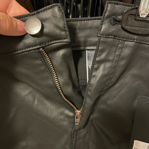RW CO. Faux leather jeans (straight, skinny leg) new with tags - Picture 3 of 4